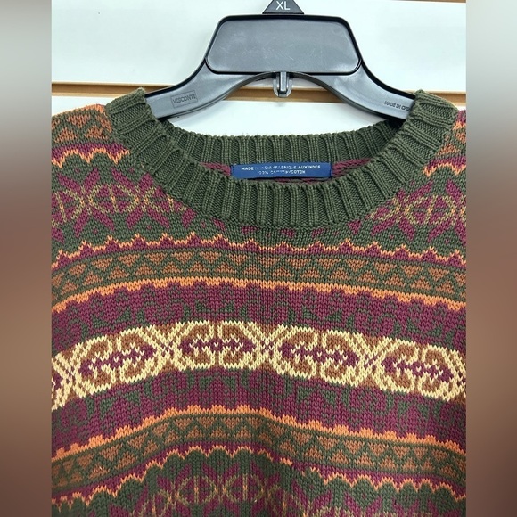 Tommy Hilfiger Men's Vintage Multi-Color Oversized Sweater Large 100%‎ Cotton - Picture 7 of 7